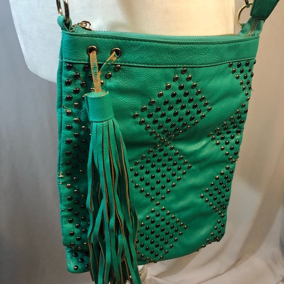 BOGO🖤 TURQUOISE STUDDED CROSSBODY CHAIN PURSE - Picture 3 of 9